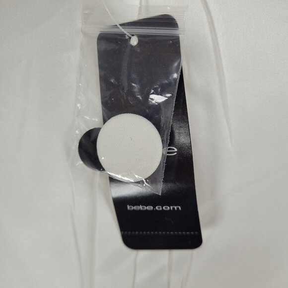 NWT Bebe Black & White Woven Twill Colorblock Notch Stretch Jacket Blazer Size 2 - Picture 16 of 16